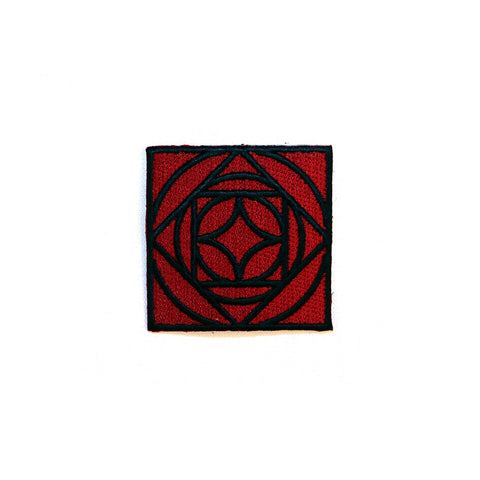 Square Red Rose Patch
